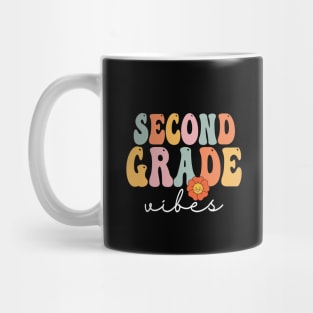 Second Grade Vibes Retro Groovy Vintage First Day Of School Mug